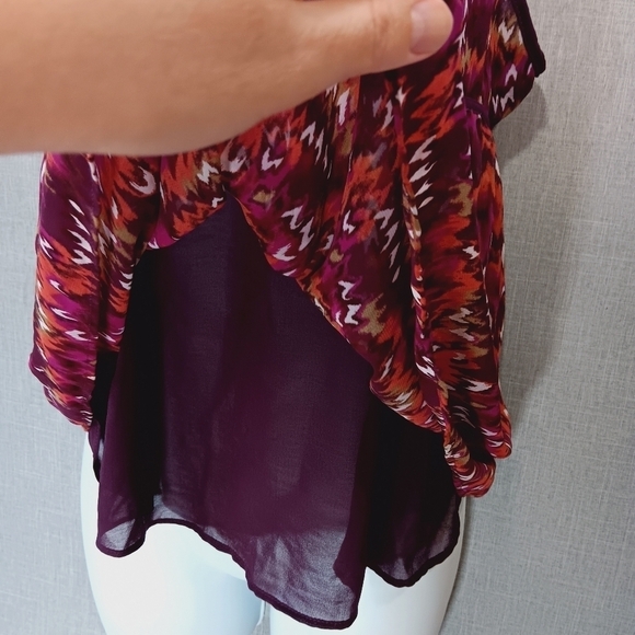 Y2K Forever 21 womens KEYHOLE PURPLE tank top shirt MEDIUM Geometric LIGHTWEIGHT - Picture 5 of 7